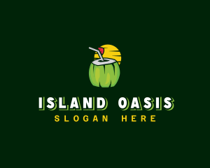 Tropical Coconut Juice logo design