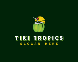 Tropical Coconut Juice logo design