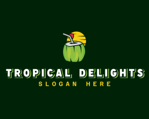 Tropical Coconut Juice logo design