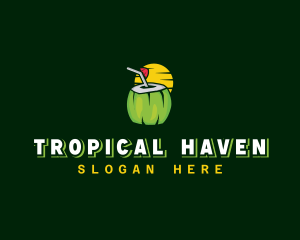 Tropical Coconut Juice logo design