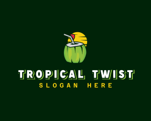 Tropical Coconut Juice logo design