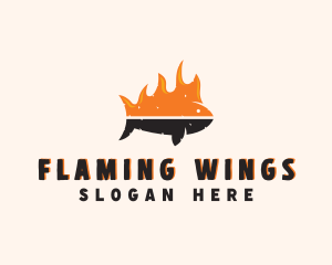 Seafood Fish Fire logo design