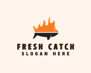 Seafood Fish Fire logo