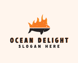 Seafood Fish Fire logo