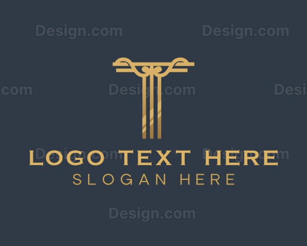 Elegant Pillar Letter T Logo