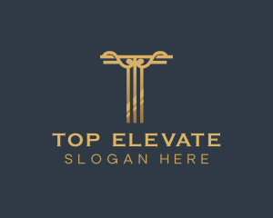 Elegant Pillar Letter T logo design