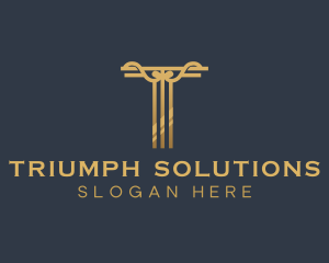 Elegant Pillar Letter T logo design