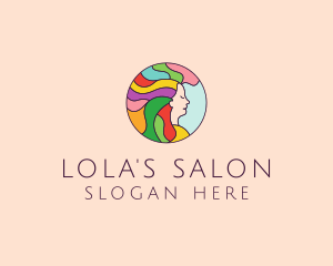 Rainbow Hair Salon  logo design