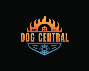 Cold Warm HVAC logo design