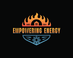 Cold Warm HVAC logo design