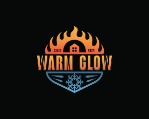 Cold Warm HVAC logo design