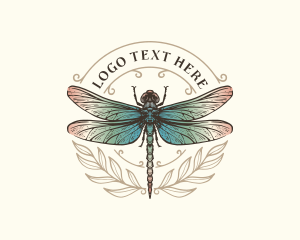 Leaf Insect Dragonfly Logo