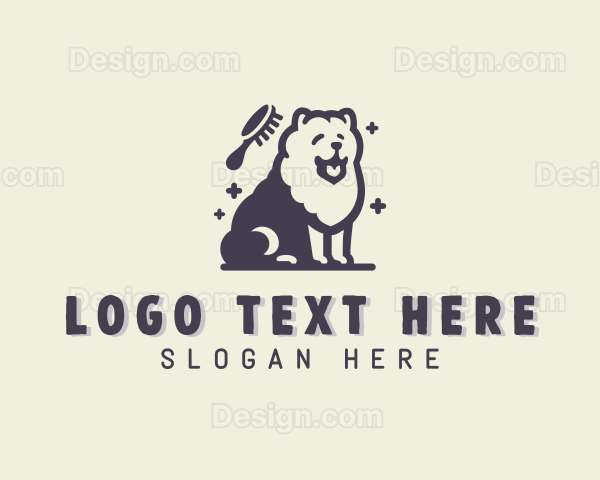 Comb Dog Pet Grooming Logo