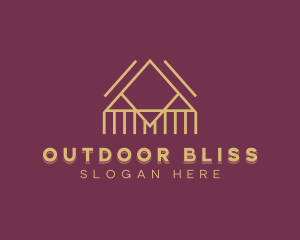 Cabin Tent Camping logo design