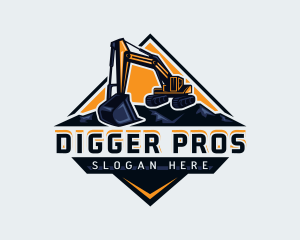 Excavator Digger Demolition logo design