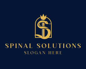 Snake Crown Pillar logo design