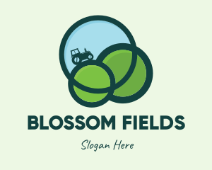 Green Eco Tractor Farming logo design