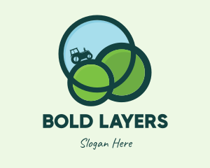 Green Eco Tractor Farming logo design