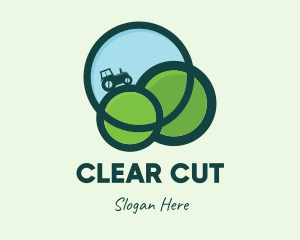 Green Eco Tractor Farming logo design