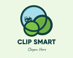 Green Eco Tractor Farming logo design