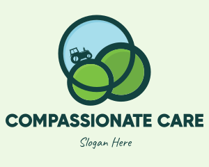 Green Eco Tractor Farming logo design