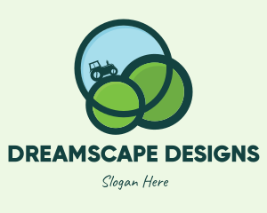 Green Eco Tractor Farming logo design