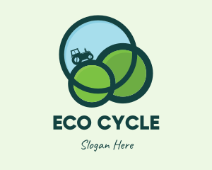 Green Eco Tractor Farming logo design