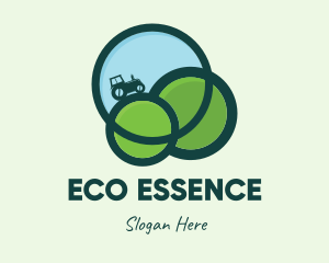 Green Eco Tractor Farming logo design