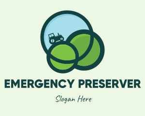 Green Eco Tractor Farming logo design