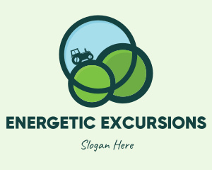 Green Eco Tractor Farming logo design