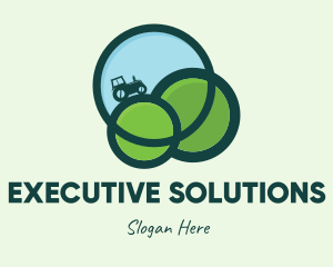 Green Eco Tractor Farming logo design