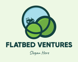 Green Eco Tractor Farming logo design