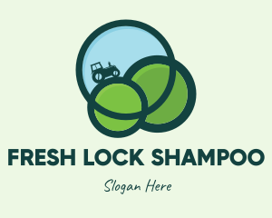 Green Eco Tractor Farming logo design