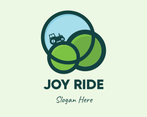 Green Eco Tractor Farming logo design