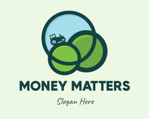 Green Eco Tractor Farming logo design