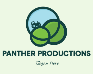 Green Eco Tractor Farming logo design