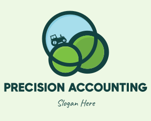 Green Eco Tractor Farming logo design