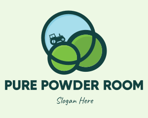 Green Eco Tractor Farming logo design