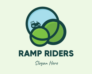 Green Eco Tractor Farming logo design