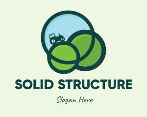 Green Eco Tractor Farming logo design