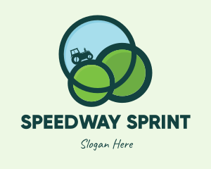 Green Eco Tractor Farming logo design