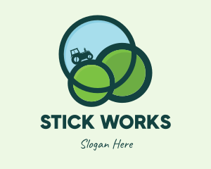 Green Eco Tractor Farming logo design