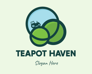 Green Eco Tractor Farming logo design