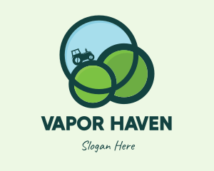 Green Eco Tractor Farming logo design