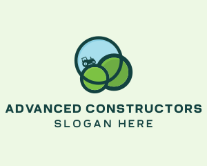 Green Eco Tractor Farming logo design