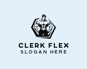 Muscle Gym Bodybuilder logo design