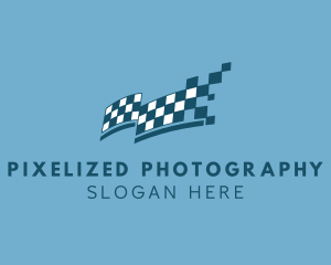 Checkered Race Flag logo design