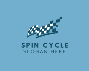 Checkered Race Flag logo design