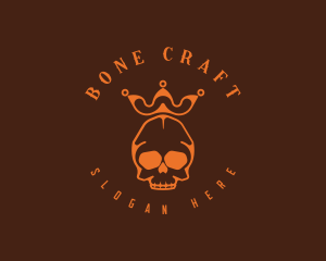 Crown Bone Skull logo design