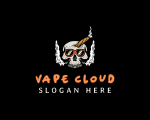 Smoking Vaping Skull logo design